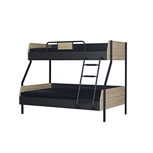 Lit Superposé BOSS 120x200cm - Gris Foncé / Beige Lits enfant