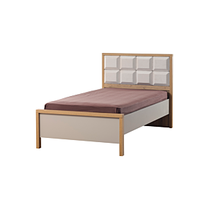 Lit HUGA 120x200cm Avec Sommier - Beige / Chêne Lits enfant