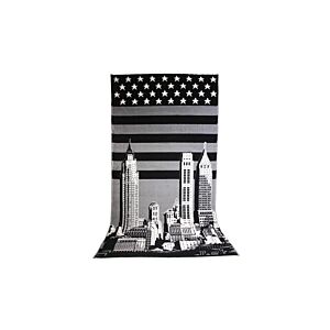 Tapis FLASH 80x150cm - Noir / Blanc Déstockage