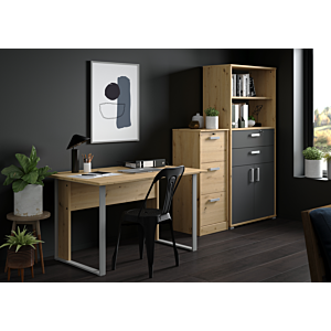 Bureau START UP 120x80x73cm - Chêne/ Gris