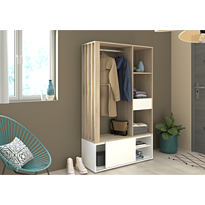 Armoire AALBORG - Chêne / Blanc