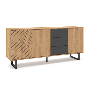 Buffet MADONA 180cm - Chêne / Noir Buffet et commodes