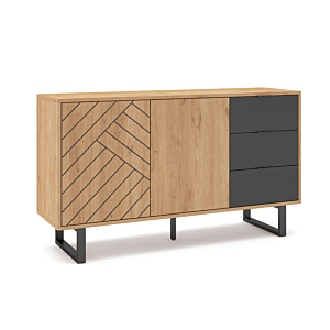 Buffet MADONA 140cm - Chêne / Noir Buffet et commodes