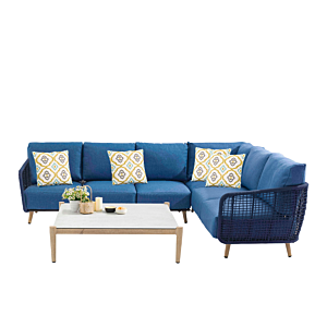 Coin Jardin APPLE 6 Places + Table basse - Bleu