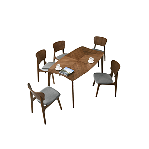 Set Table À Manger NIRO Avec 4 Chaises - Marron Sets Table avec chaises
