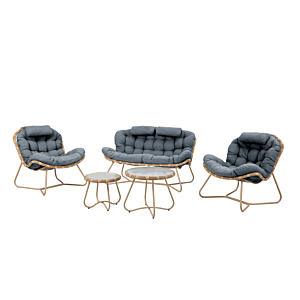 Set De Jardin LA VIDA - Gris Salons bas avec Table Haute