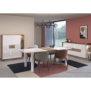 Table Extensible DUNE - Blanc / Chêne