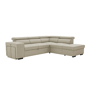 Canapé D'angle HOLMES Réversible + 2 Poufs Canapé convertible