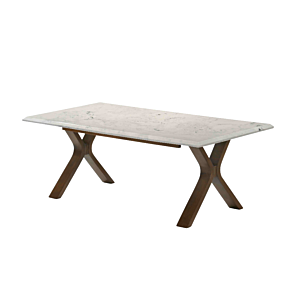 Table Basse MARCELLA - Blanc / Marron Promos printemps