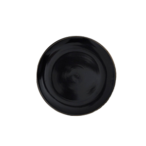 Assiette au liseré doré 26cm - Noir Serviteurs