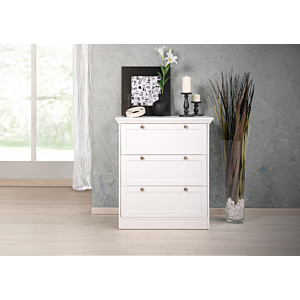 COMMODE LANDWOOD 3 Tiroirs - Blanc