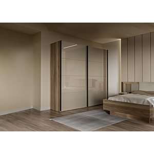 Armoire SAVONA - Gris / Beige