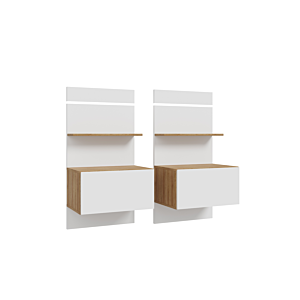 Set De 2 Tables De Chevet Suspendues LENYBELARDO - Chêne / Blanc
