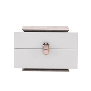 Table De Chevet BASALTO - Blanc / Marron