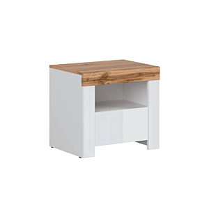 Table De Chevet HOLTEN - Chêne / Blanc