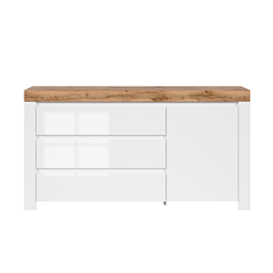 Double Commode HOLTEN - Chêne / Blanc