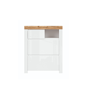 Commode HOLTEN - Chêne / Blanc