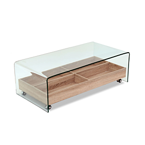 Table Basse KINSHASA Avec Niche - Blanc / Beige Table basse