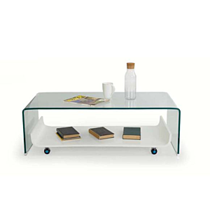Table Basse Avec Niche BONERA - Blanc Transparent