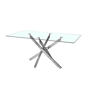 Table À Manger LAROJA - Blanc Transparent
