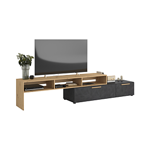 GRAND MEUBLE TV RAW ROTATIF - Beige / Noir