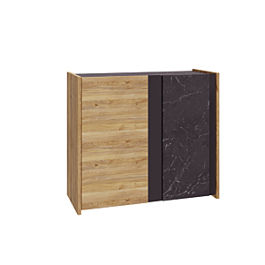 Commode WHAKATANE 2 Portes - Chêne / Marbre Noir Commodes