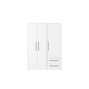 Armoire MOKKARIS Avec 3 Portes 2 Tiroirs Et Poignées Verticales