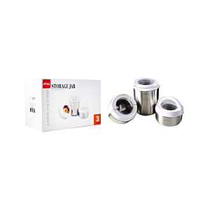 Set De 3 Boîtes De Conservation En Acier - Gris