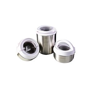 Set De 3 Boîtes De Conservation En Acier - Gris Rangement cuisine