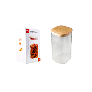 Boîte À Provision Avec Couvercle En Bambou 1300ml - Blanc