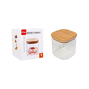 Boîte À Provision Avec Couvercle En Bambou 650ml - Blanc