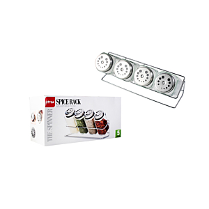 Set De 4 Pots À épices En Verre Avec Support - Blanc