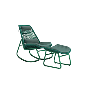 Chaise Relax + Repose Pieds ALICIA - Vert