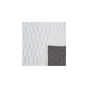 Plaid Imitation Fourrure à Carreaux 140x200cm - Gris Clair Plaid et couvertures