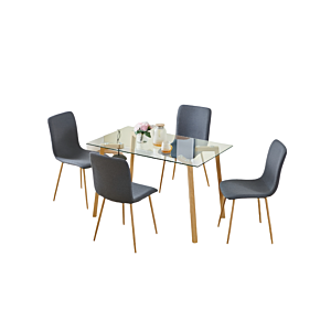 SET TABLE À MANGER PUNE + 4 CHAISES - Beige / Gris Sets Table avec chaises