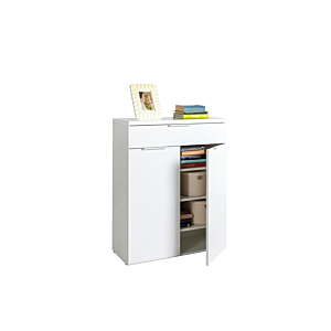 Commode MUNDI 2 portes + 1 tiroir - Blanc Commodes rangements