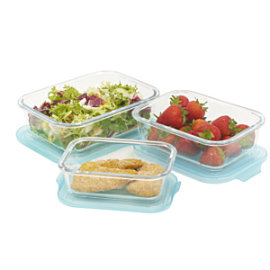 Set De 3 Boîtes À Provision - Blanc / Bleu