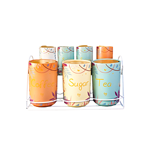 SET DE 7 Boîtes Avec SUPPORT EN METAL - Multicouleur