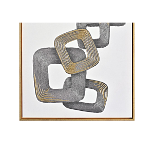 TABLEAU Maillons 45x60 - Gris / Doré