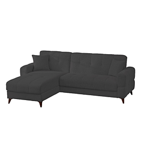 Canapé d'angle VERSAY réversible avec fonction lit - Gris Foncé