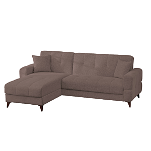 Canapé d'angle VERSAY réversible avec fonction lit - Taupe