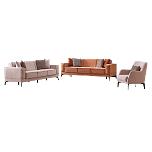 Salon FOREST Avec Fonction Lit Et Rangement - Gris / Terracota