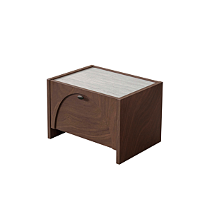 TABLE DE CHEVET MALAGA Avec Tiroir - Marron