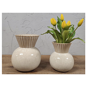 Vase En Forme De Ventral - Beige