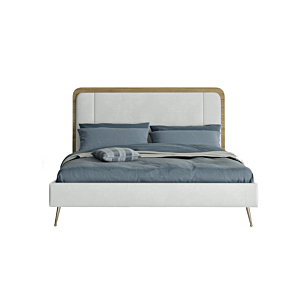 LIT LIDYA AVEC PLANCHE SOMMIER - Blanc / Beige Lits adulte