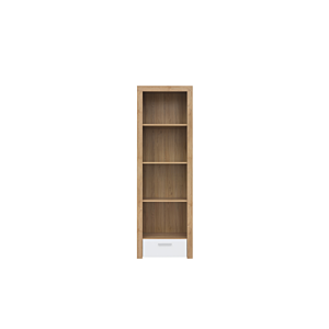 Etagère BALDER 4 Niches Et 1TIROIR - Blanc / Chêne