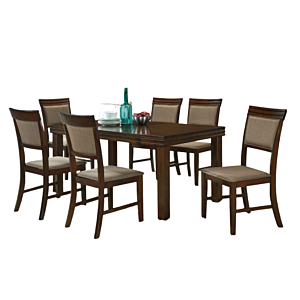 SET TABLE À MANGER JULIETTE AVEC 6 CHAISES - Marron Sets Table avec chaises