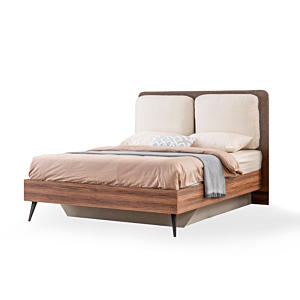 LIT ADEN 180x200cm - Marron / Gris