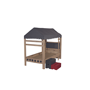 LIT CABANE LEGO 90x190cm AVEC PLANCHE SOMMIER - Chêne / Gris Lits enfant