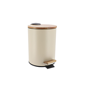 POUBELLE PRESTIGE Avec FREIN DE CHUTE 3L - Beige Acacia Poubelles de salle de bain